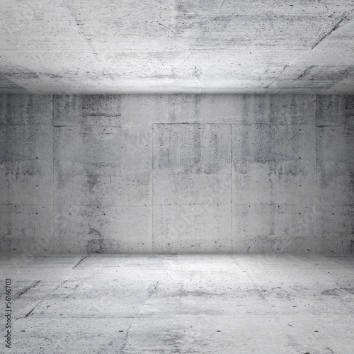 Concrete wall - Wall mural Abstract white interior of empty room with concrete walls