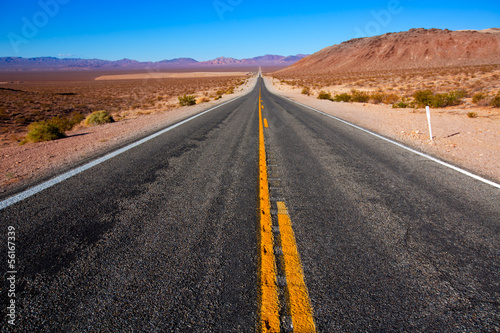 Never ending road to Death Valley California