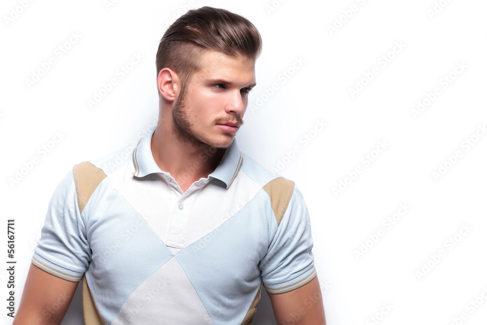 casual man looking away
