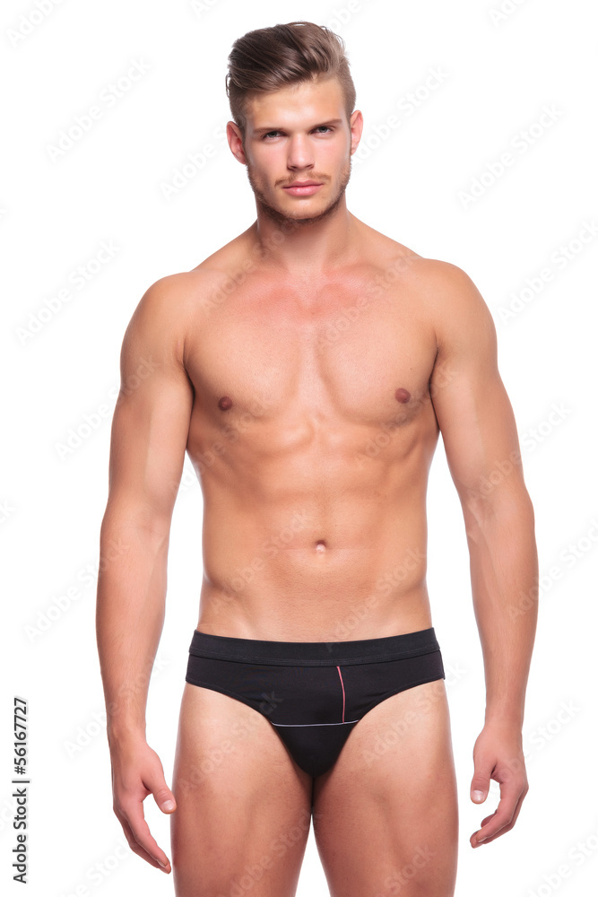 closeup of a man in his underwear