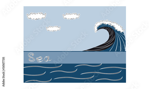 Vector sea background with wave