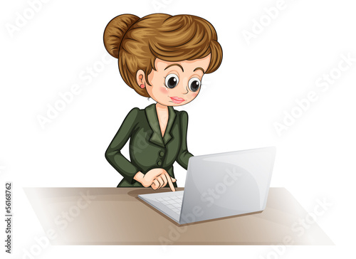 A business icon using a laptop