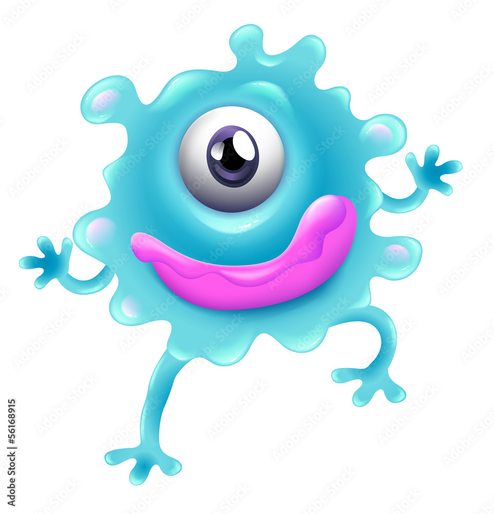 Fototapeta premium A one-eyed blue monster