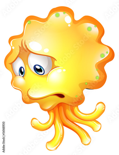 A very disappointed yellow monster