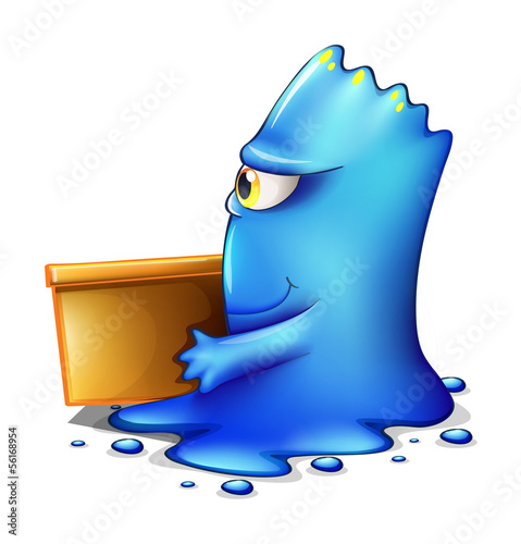 A blue monster moving out