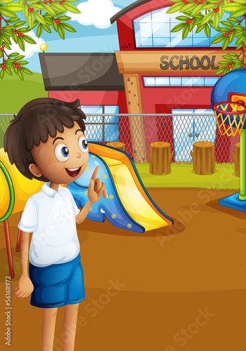 A happy student at the school's playground