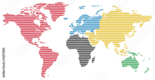 olimpic colors men pattern world map