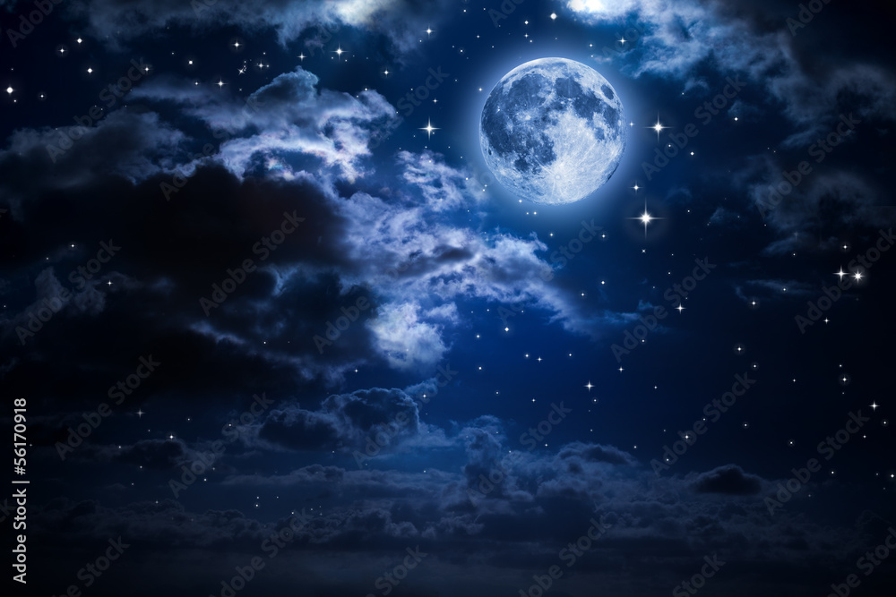 Fototapeta premium moon and clouds in the night