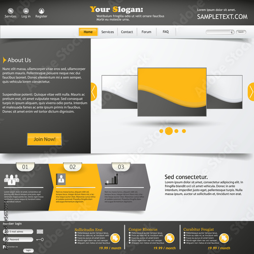 Orange and Grey Elegant Website Template