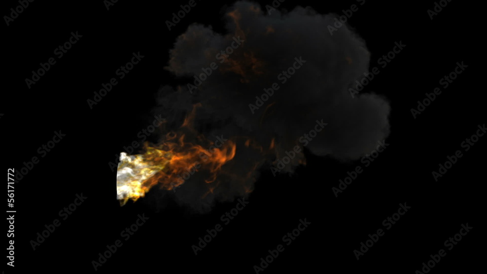 Fire and smoke exploding and blowing from the pipe, semaless loop with alpha Fire and smoke exploding and blowing from the pipe, semaless loop with alpha