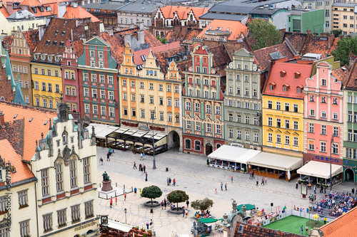 View of the city from a height, Wroclaw, Poland, Europe.
