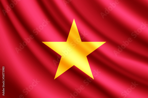 Waving flag of Vietnam, vector