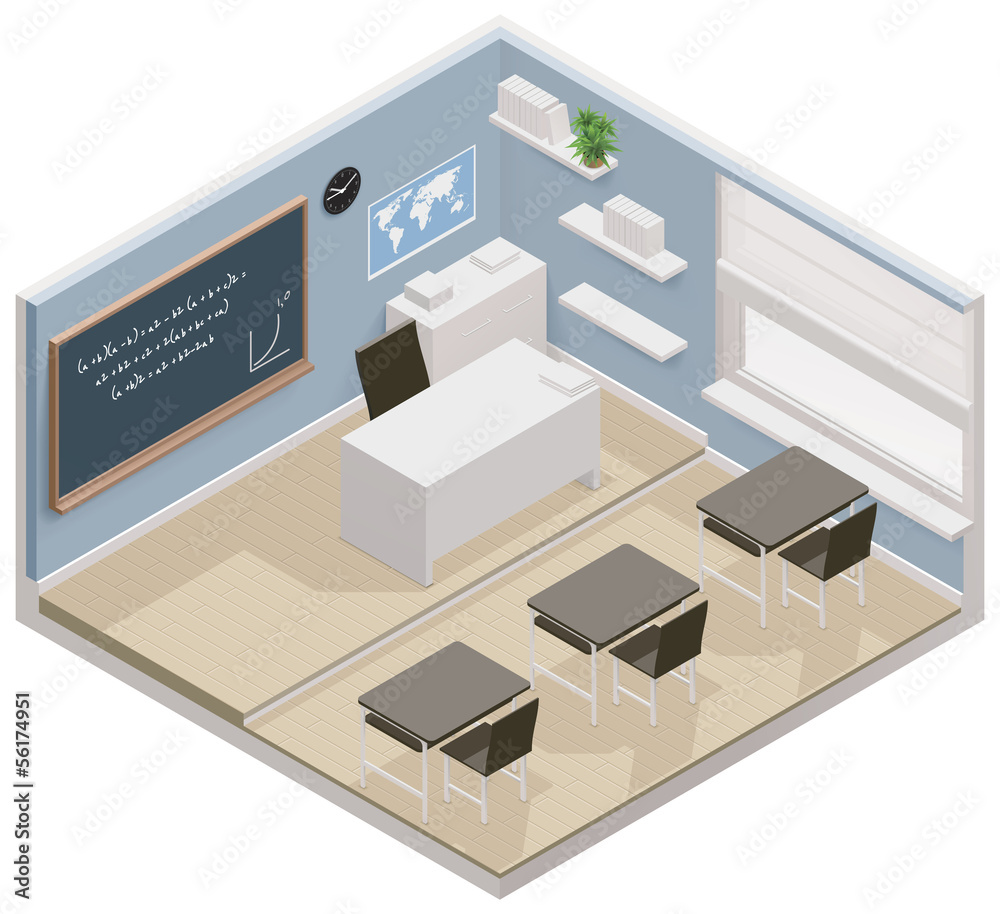 Vector isometric classroom icon