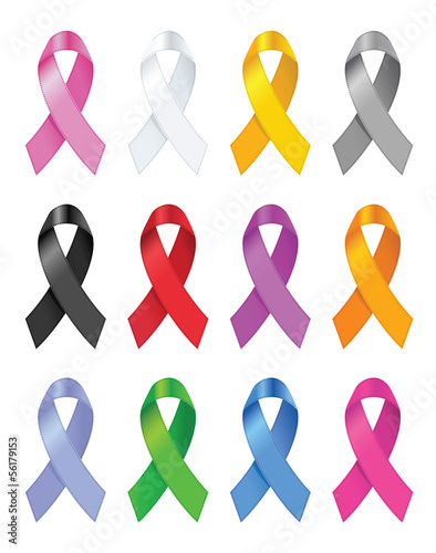 Awareness ribbons. Vector illustration.