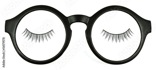 Closed eyes isolated background