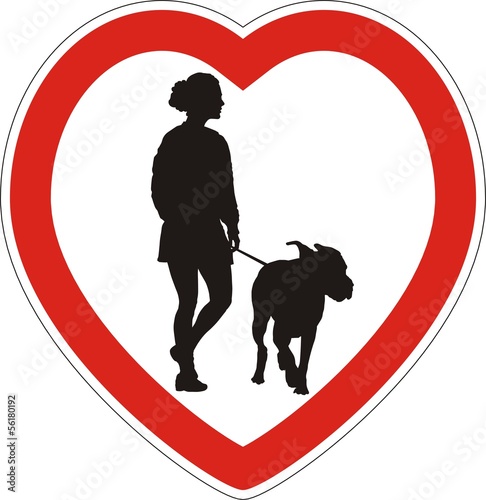 Symbol of space for walking dogs