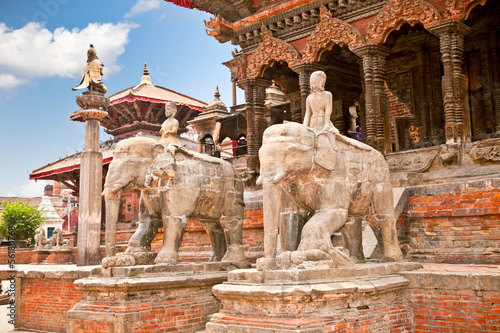 Temples at Durbar Sqaure in Patan,  Nepal photo