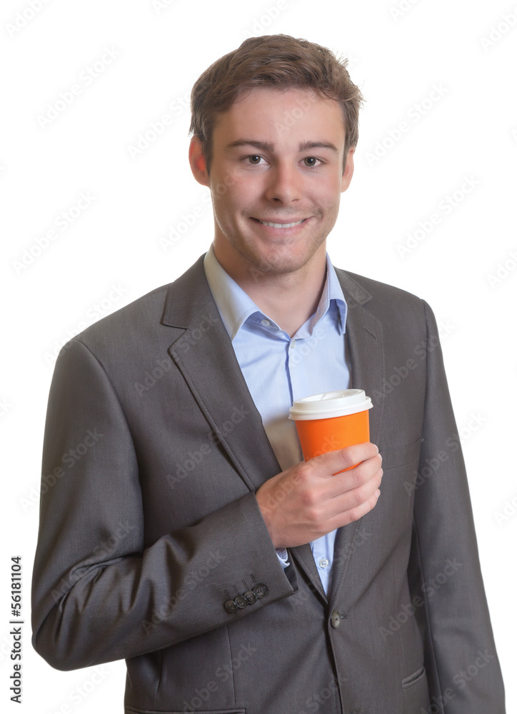 Handsome businessman with a cup of hot coffee Handsome businessman with a cup of hot coffee