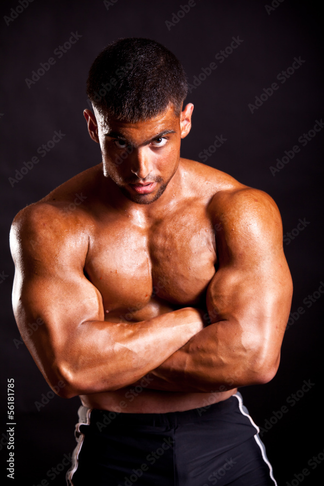 young bodybuilder posing