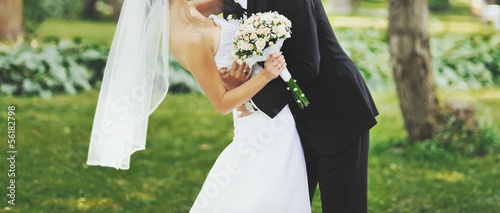 newly wed couple bonding