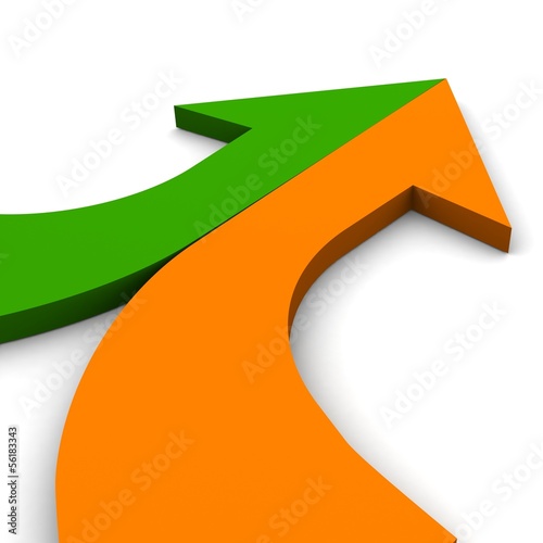 3d arrow bright merging