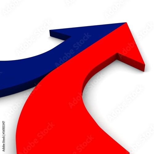 3d arrow bright merging