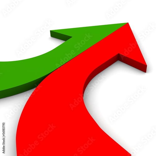 3d arrow bright merging