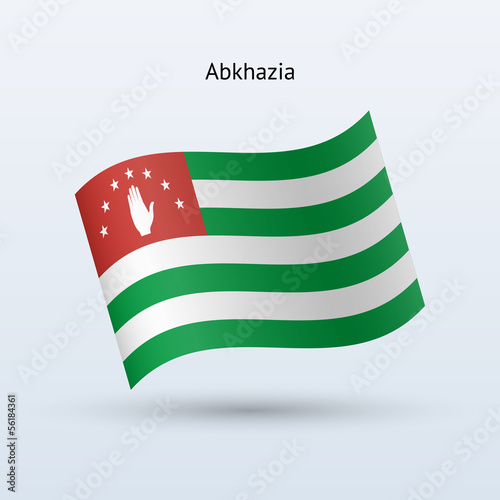 Abkhazia flag waving form. Vector illustration.