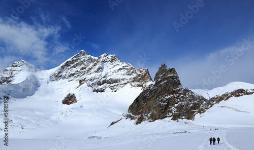 Mountain peaks in the Jungfrau region of Switzerland