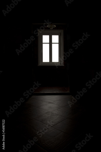 Black room, white window light