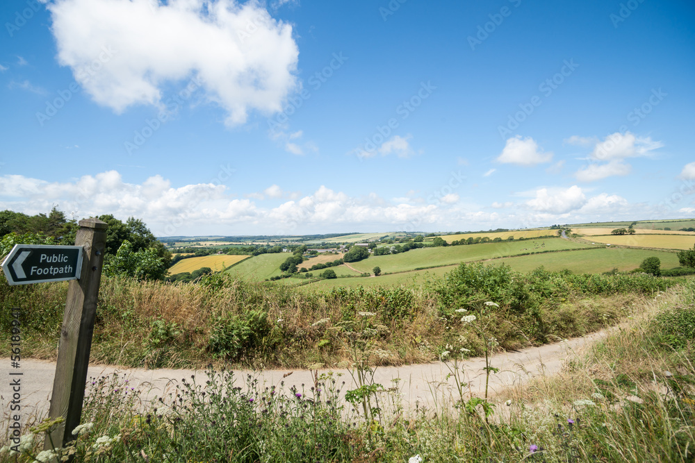 Fototapeta premium English countryside, wide angle view.