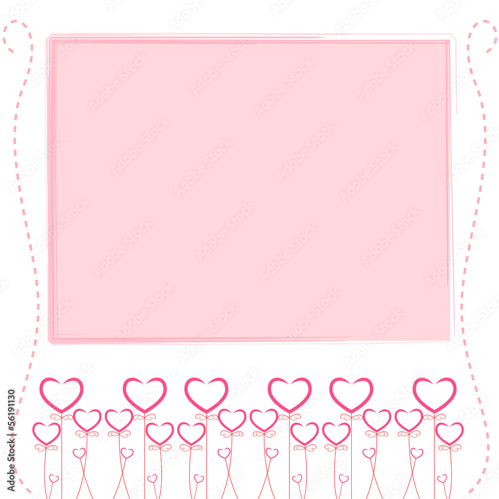 Cute pink background,cute card of love