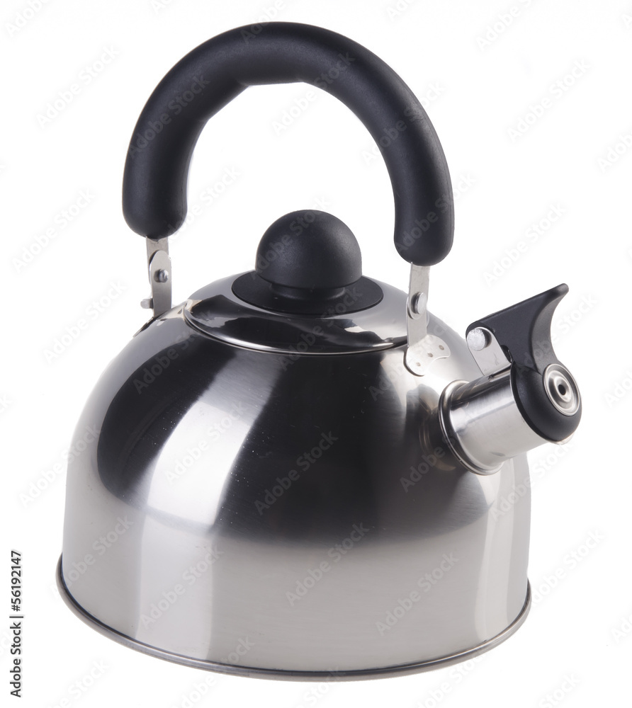 Obraz premium Kettle with whistle on a white background.