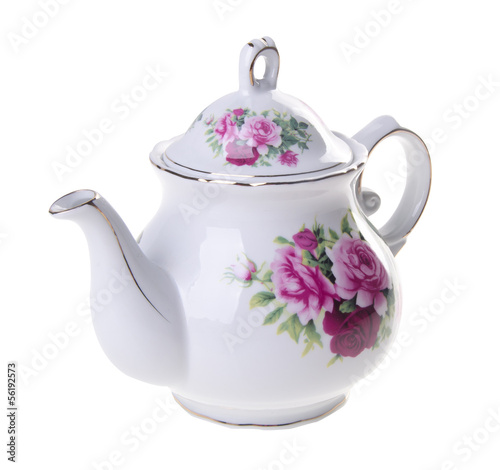 tea pot, ceramic teapot on background. photo