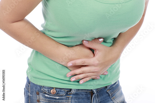 Frau mit Bauchschmerzen, Magenschmerzen - woman abdominal pain photo