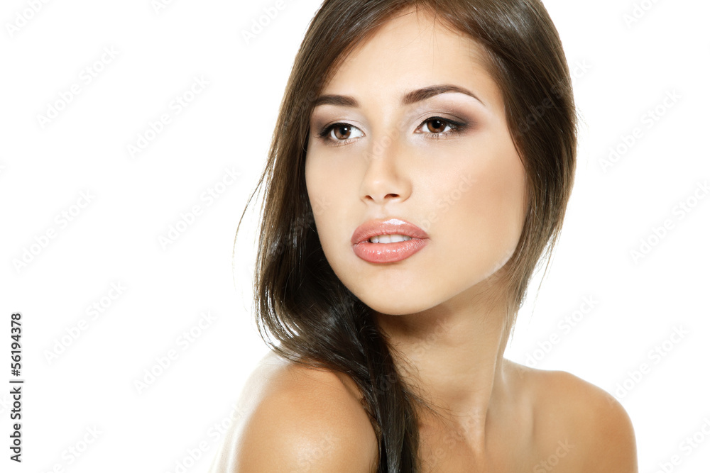 Beauty portrait of beautiful cheerful young fresh woman, face an Beauty portrait of beautiful cheerful young fresh woman, face an