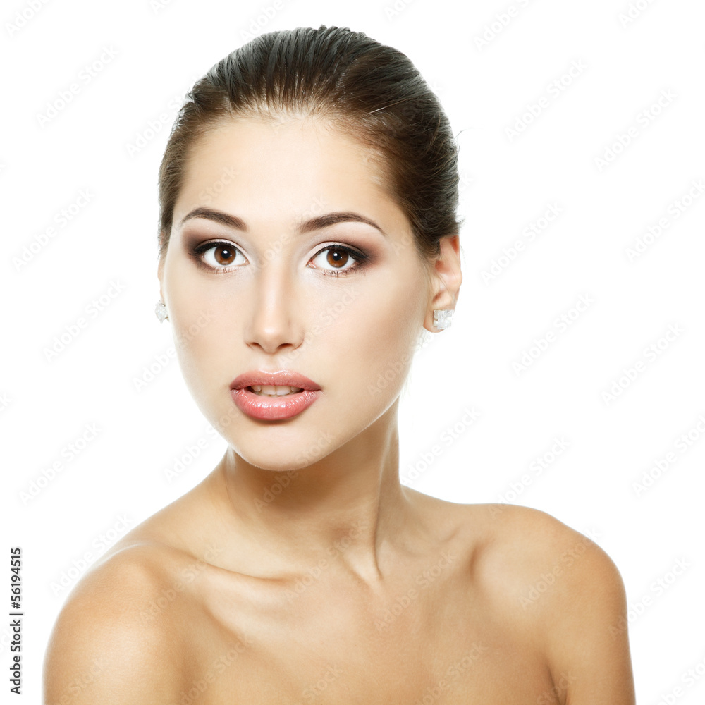 Beauty portrait of beautiful cheerful young fresh woman, face an Beauty portrait of beautiful cheerful young fresh woman, face an