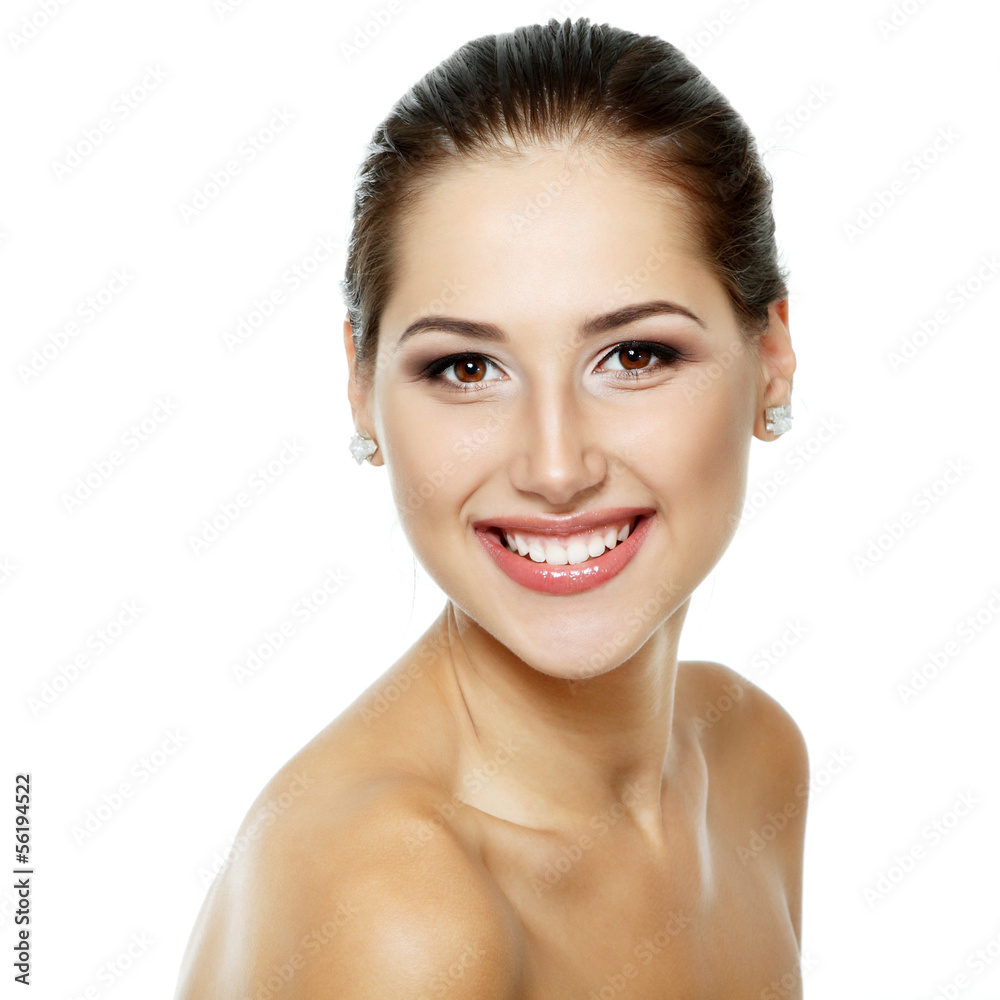 Beauty portrait of beautiful cheerful young fresh woman, face an Beauty portrait of beautiful cheerful young fresh woman, face an
