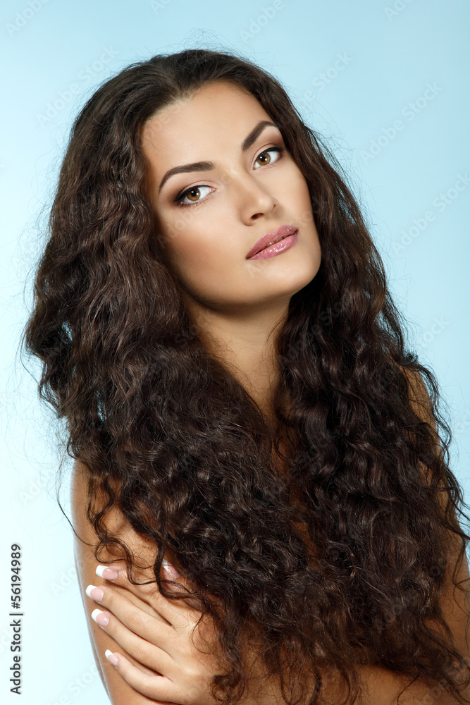 Beauty portrait of beautiful cheerful young fresh woman with lon Beauty portrait of beautiful cheerful young fresh woman with lon