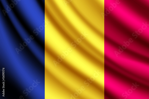 Waving flag of Chad, vector