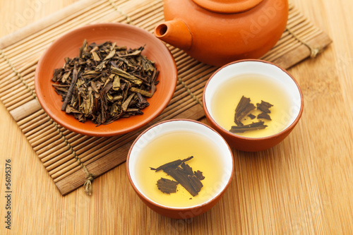 Chinese dried tea leave and drink