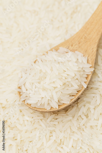 White rice on teaspoon