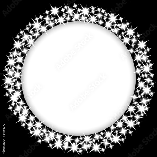 round frame with stars