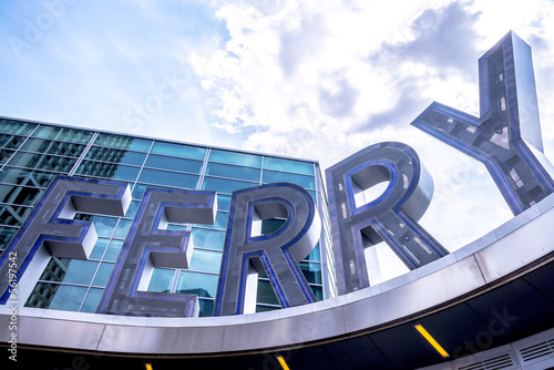 Staten Island Ferry sign in New York City