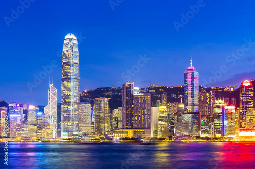 Cityscape in Hong Kong during sunset