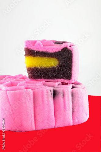 Pink mooncake