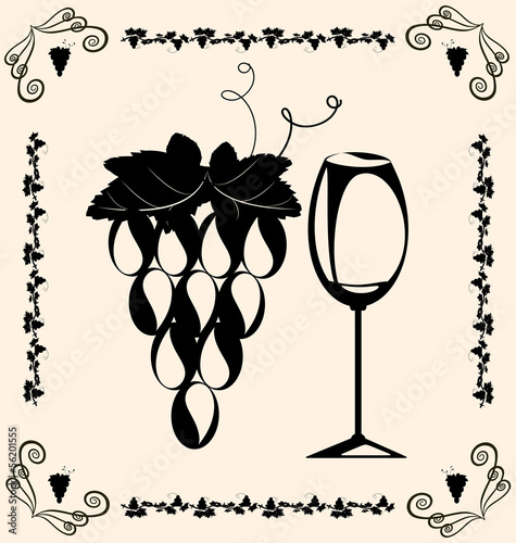 vintage grapes and wine