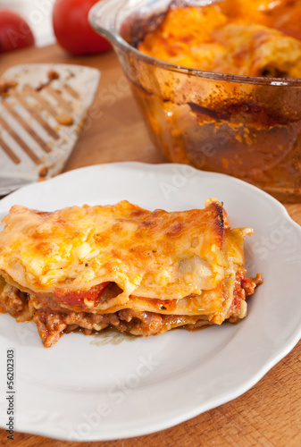 home made lasagne photo