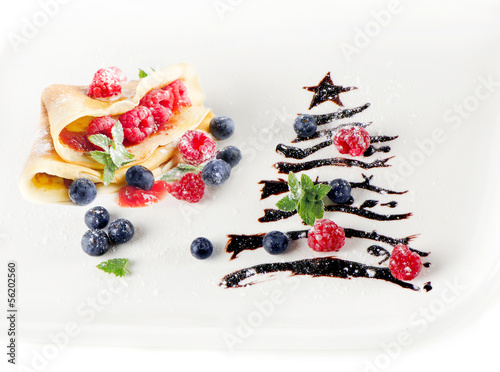 Sweet christmas tree with crepes