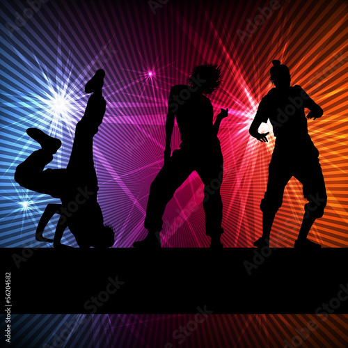 Girl dance silhouette vector background concept